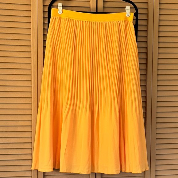 J. Crew Dresses & Skirts - J Crew Pleated Midi Skirt, Size 12, Yellow